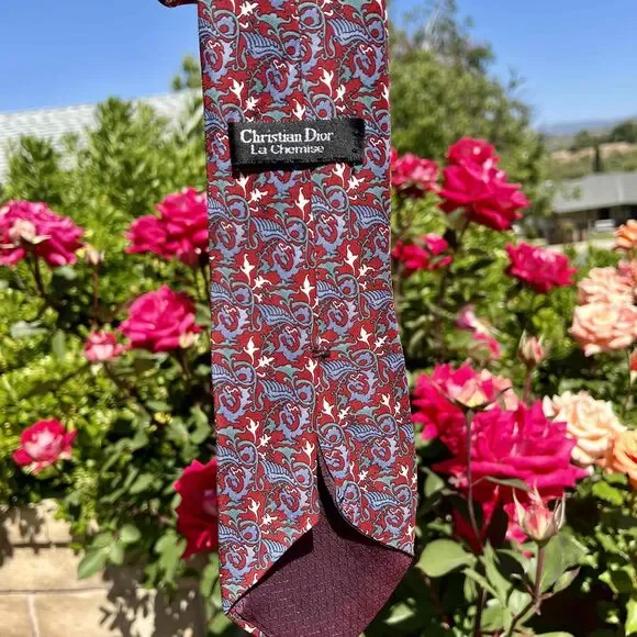 Christian Dior バーガンディ ネクタイ Dior | Accessories | Christian Dior Tie Silk Wine Red Blue